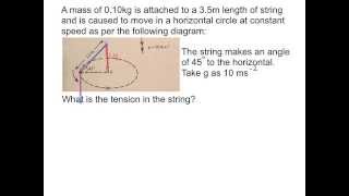 Mass on string moving in a horizontal circle