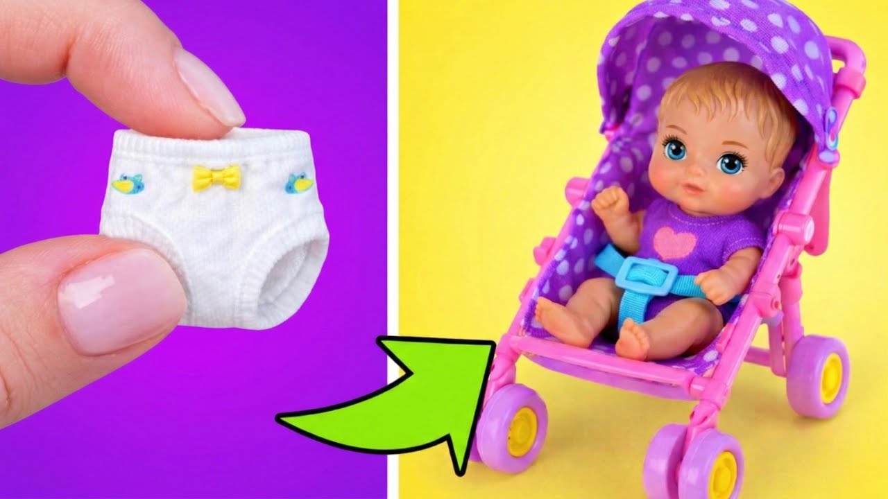 30 DIY Baby Items for Barbie! 👶 🍼 Strollers, Baths & Adorable Mini Crafts