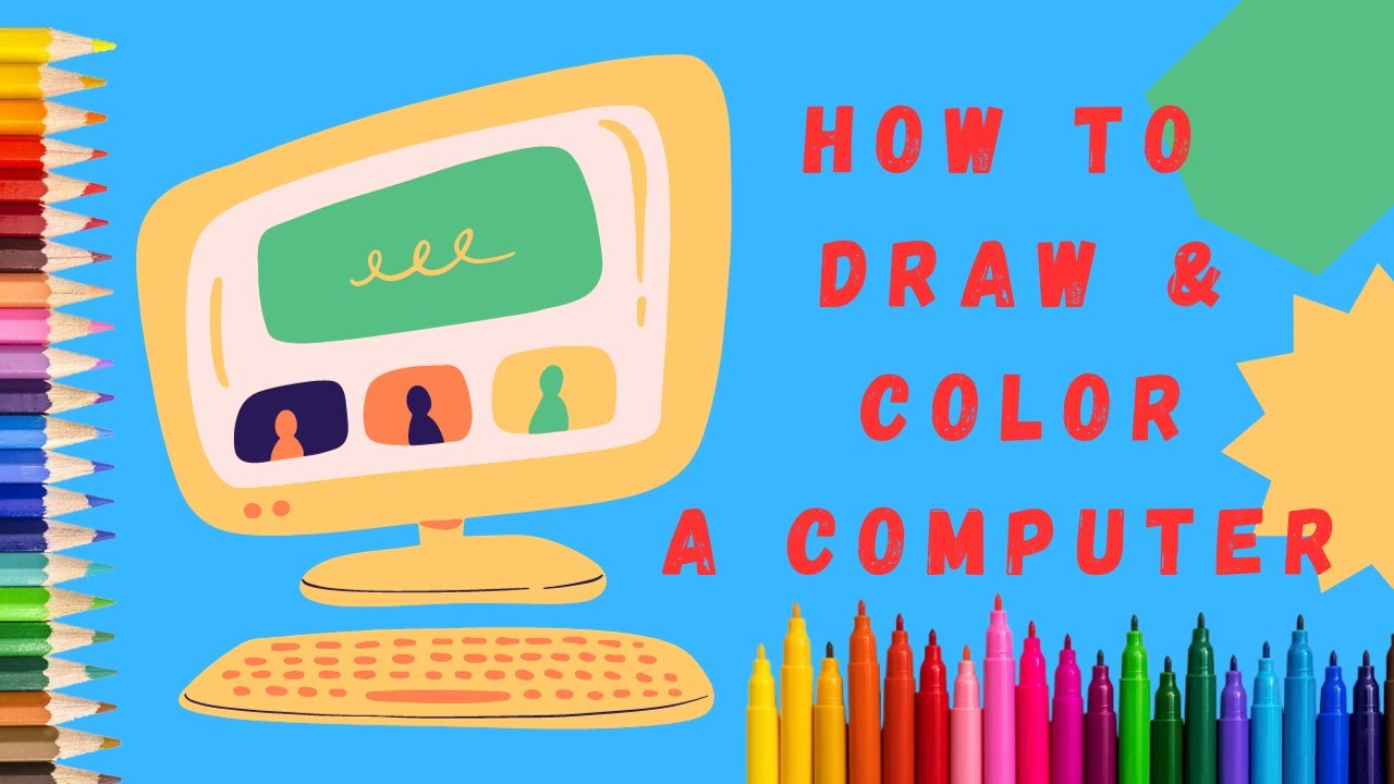 Computer Drawing For Kids With Colour Step By Step