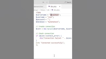 How to connect to db using php and mysql in tamil #shorts
