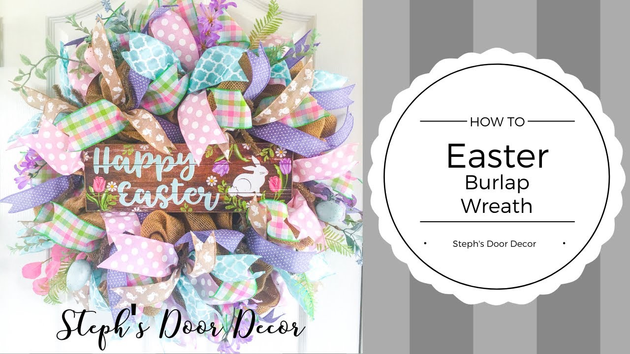 How to make a wreath with mesh ribbon and burlap?