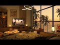 4K Summer Jazz In Cozy Bedroom | Smooth Piano Jazz Music for Relaxing, Chilling | Sunset Ambience
