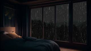 Goodbye Loneliness to Sleep Instantly in Cozy Bedroom with Heavy Rain - Mutinous Thunder on Window