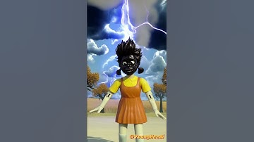 Squid Game Young-hee AI hilariously got struck by lightning? #squidgame #comedy