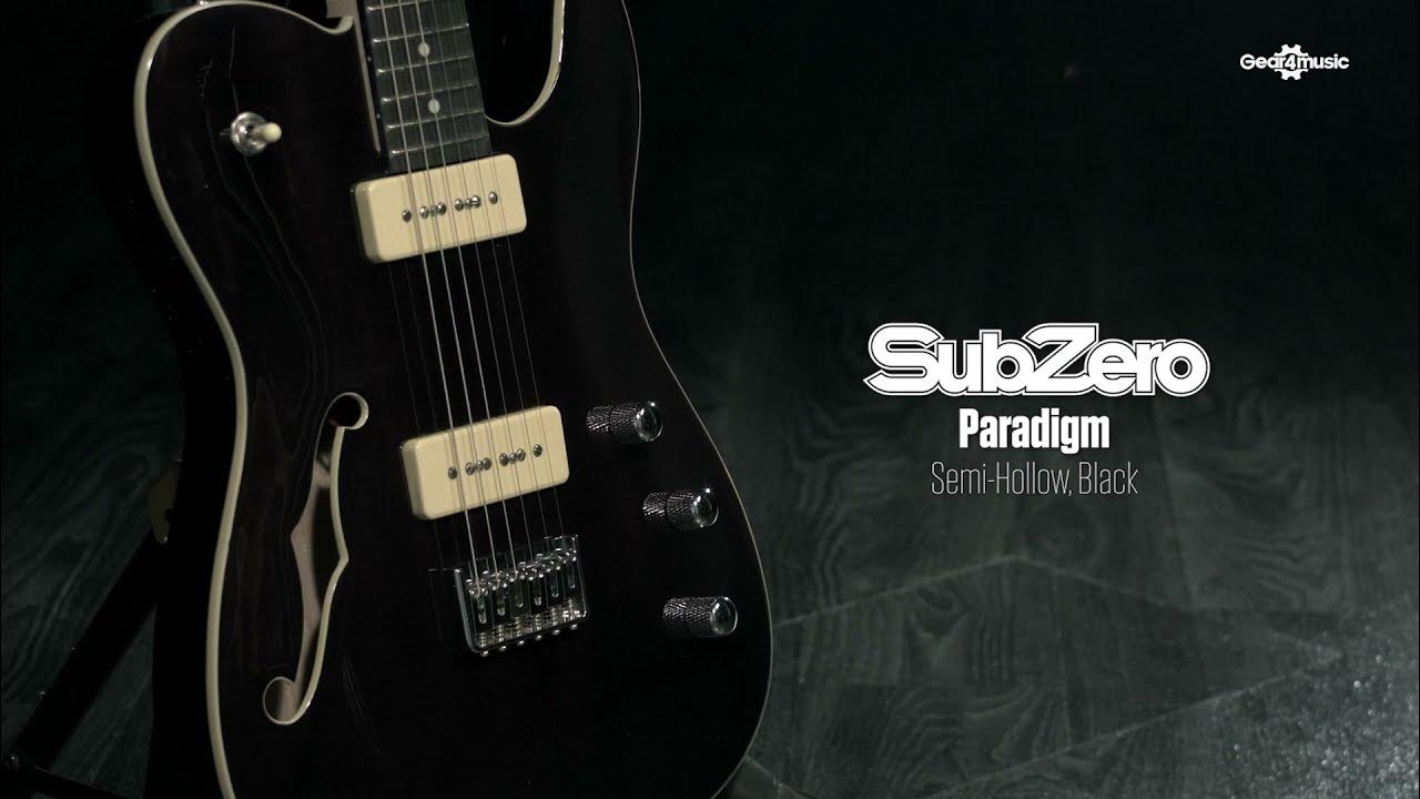 SubZero Paradigm SemiHollow Electric Guitar, Black sound demo