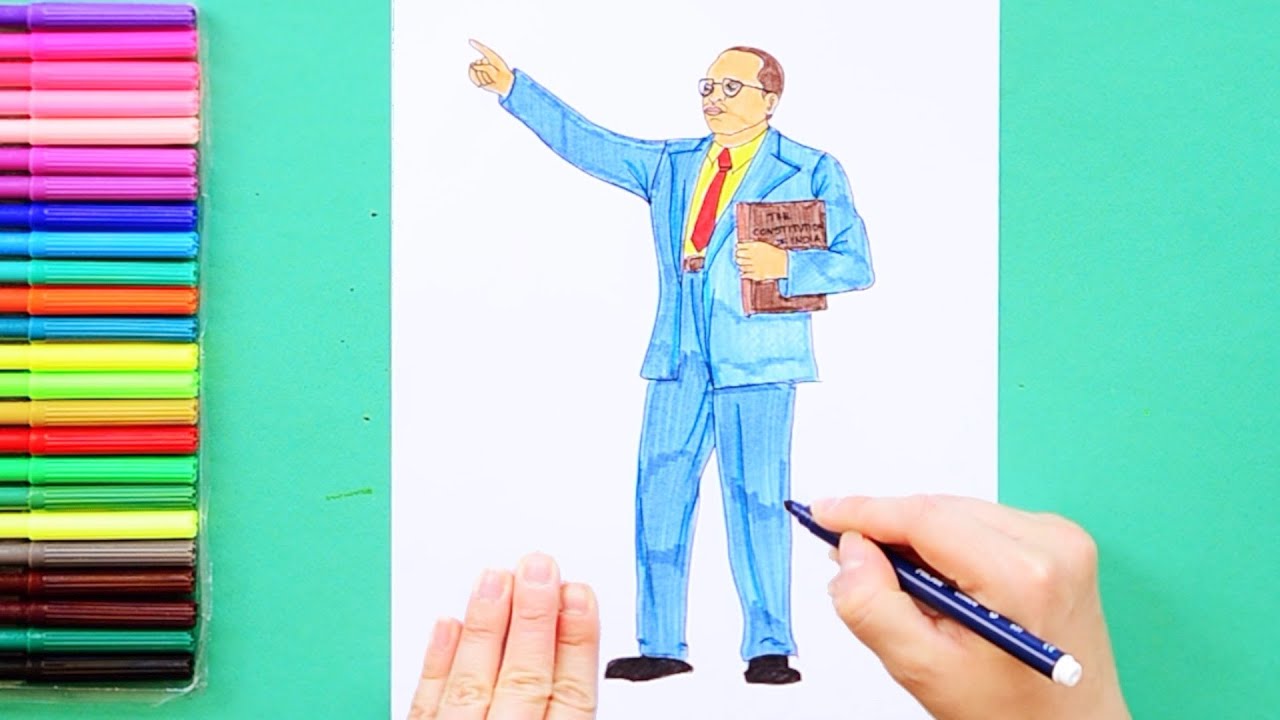 How to draw Dr. Bhimrao Ambedkar - YouTube