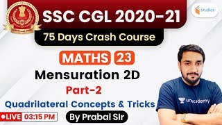 315 Pm  Ssc Cgl 202021  Maths By Prabal Sir  Mensuration 2d  Part2