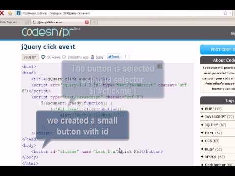 JQUERY Tutoriral : jQuery click event