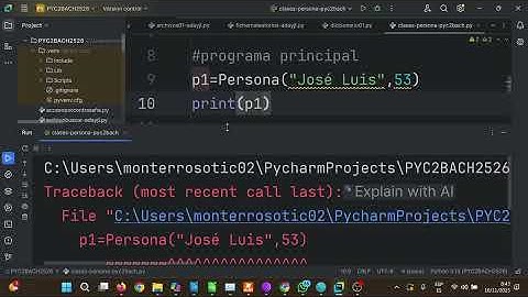 POO Clase Persona Nombre y edad Simple PYC2BACH Bachillerato IES Monterroso