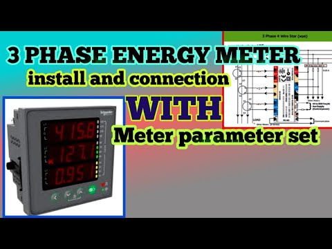 Three phase energy meter install connection and parameter