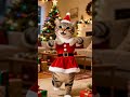 Cute Cat Dances in Christmas Costume 🌟Tips for Dressing Your Cat Up✨Merry Christmas🎀#catshorts