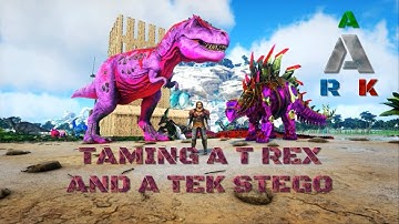 Taming My First T Rex And Tek Stego Ark Survival, Evolved Crystal Isles ep11