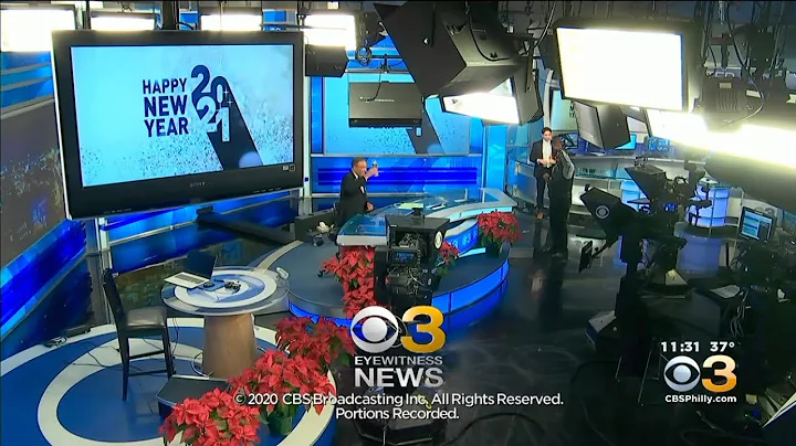 CBS Eyewitness News at 11 close on KYW-TV; last close of 2020 and toast by staff 12/31/20