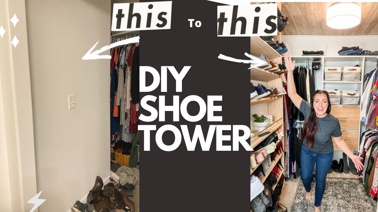 DIY Closet Shoe Storage Idea - Thistlewood Farm