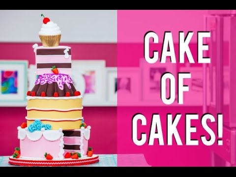 how-to-make-a-cake-of-cakes!-chocolate,-coconut-raspberry-and-pink-vanilla!