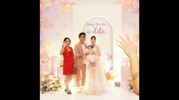 Diễn viên Cát Tường diện đầm đỏ rực đến mừng thôi nôi bé Lita con gái Kha Ly Thanh Duy