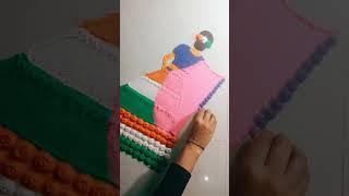 Republic Day Rangoli Indian Women Wearing Lahenga Tricolour/IndependenceDay Rangoli /shorts viral