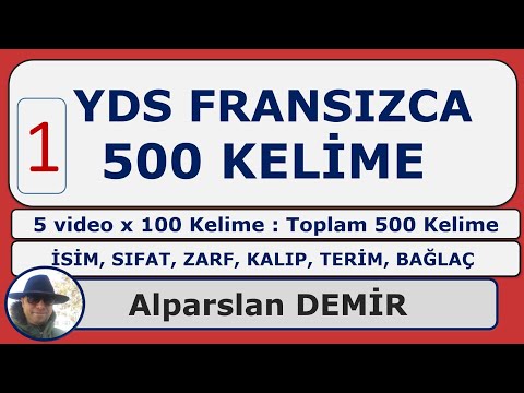 YDS FRANSIZCA 500 KELİME - 1. VİDEO (Sınavda Karşınıza Çıkacak Kelimeler)