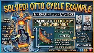 Solved Problem on Otto Cycle | Efficiency & Net Work Done Calculation | Thermodynamics