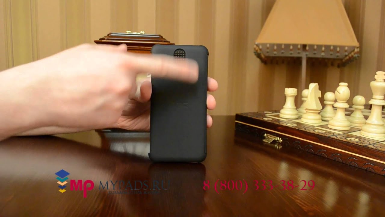 Фирменный оригинальный умный чехол Dot View flip case для HTC Desire 820 dual sim черный