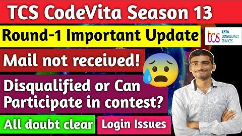 TCS Codevita Season-13 |Mail not received for Round-1😢Disqualified or eligible 🤔#tcs #tcscodevita