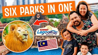 Attempting 6 THEME PARKS in ONE DAY 🇲🇾 ENGLISH | 2023 Sunway Lagoon Malaysia Family Travel GUIDE