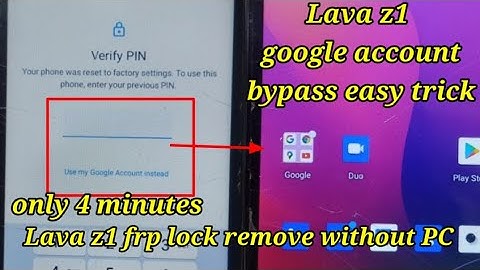 Lava z1 frp Lock Remove Without PC Easy Trick 2022 / Lava z1 google account bypass /z1 gmail bypass
