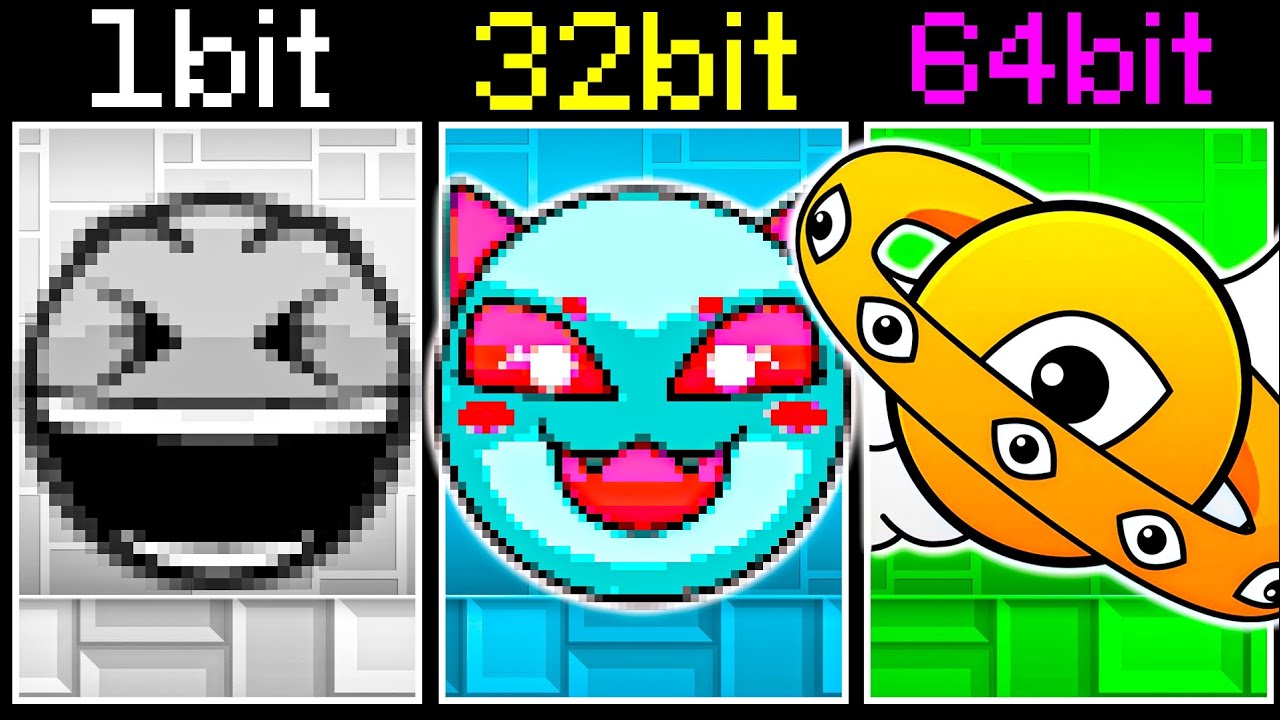 Geometry Dash Faces Mod Custom Geometry Dash Faces but everytime more and more bits 15 - YouTube