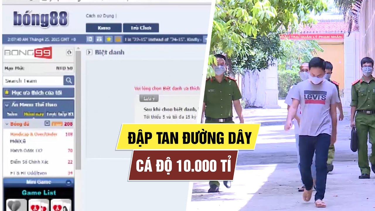 200 cảnh sát đập tan siêu đường dây cá độ bóng đá... - youtube