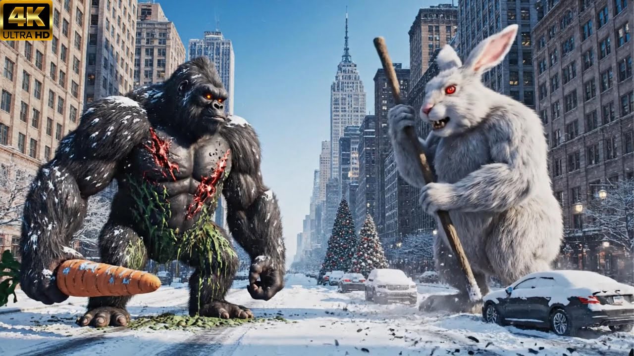 King Kong vs Giant Rabbit – Epic Christmas Monster Battle (Full CGI Fight)