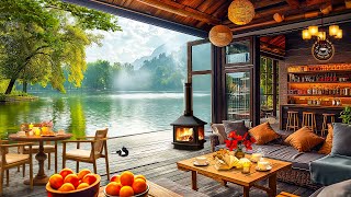 Relaxing Spring Morning at Cozy Coffee Porch Ambience ☕ Smooth Jazz Background Music for Study, Work