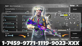 NEW UPDATE 3.8🔥BEST SENSITIVITY CODE + CONTROL SETTINGS BGMI/PUBG MOBILE