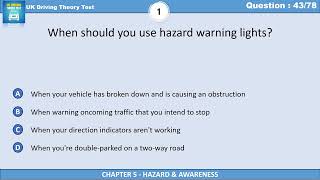 When to Use Hazard Warning Lights | UK Driving Theory Test