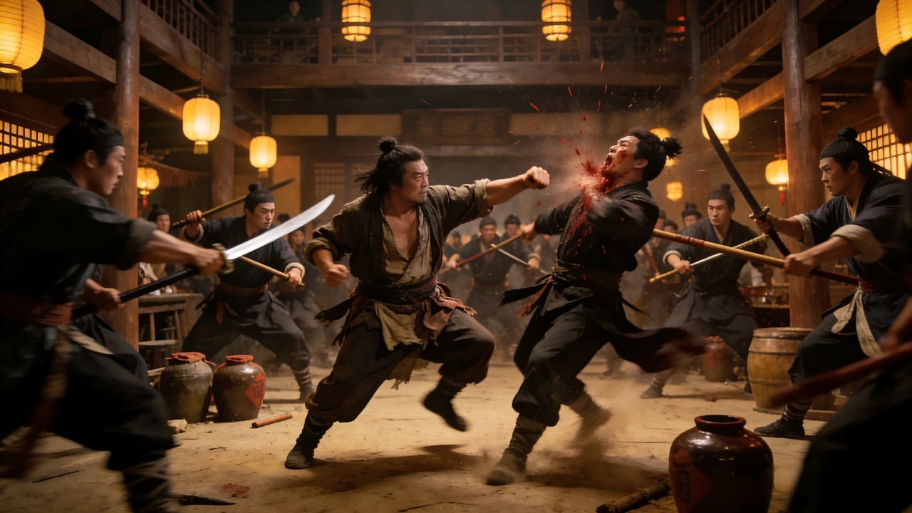 100個功夫高手圍攻醉鬼，誰料他們一起上都不是他的對手！