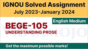 IGNOU BEGE 105 Solved Assignment 2023-24 PDF Download | English Medium | Vidyamojo