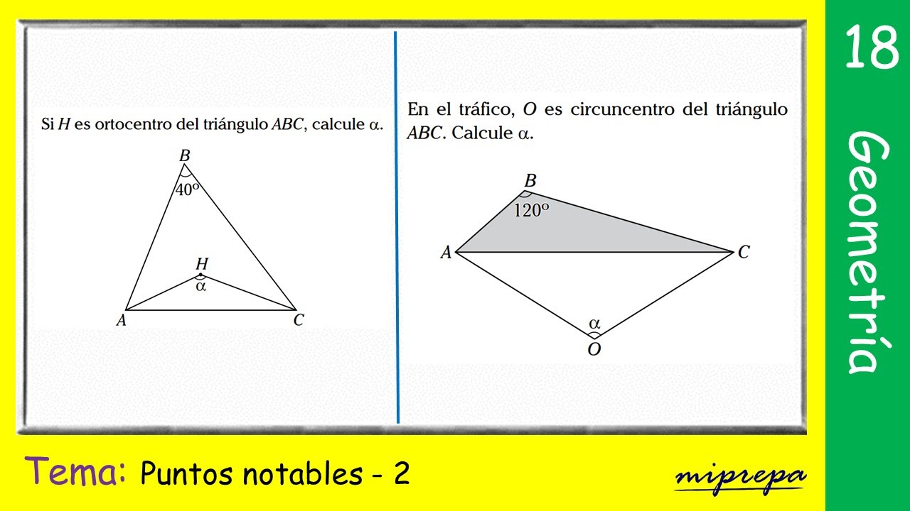 Geometría Puntos notables parte 2 | Ejercicios resueltos - miprepa