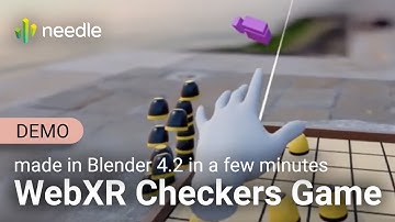 WebXR checkers game made in Blender 4.2 in a few minutes using Needle Engine and Blenderkit assets