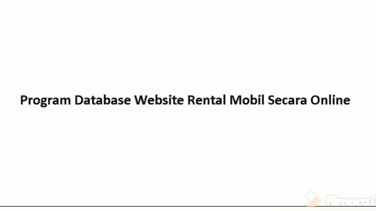 Program aplikasi database Rental mobil - YouTube