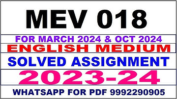 mev 018 solved assignment 2023-24 | mev 18 solved assignment in english 2024 | mev 18 2024