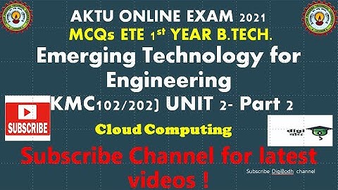 MCQs Cloud Computing Emerging Technology PART 2 AKTU Online Exam 2020-21 IMPORTANT MCQs KMC102/202