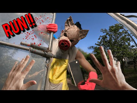 CREEPY PIG MAN VS REAL LIFE PARKOUR ESCAPE HORROR POV
