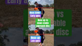Nose down (early apex) vs nose up (late apex) hyzer stable approach disc #shorts #discgolf