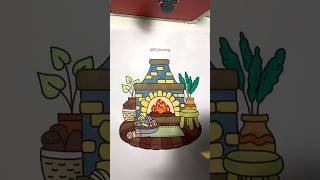 COZY WINTER SATISFYING COLOURING ✨🧶 #art  #howto #cozy #coloring #cute #satisfying #relaxing