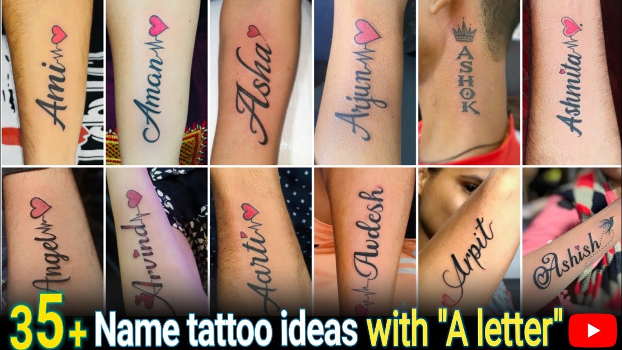 Name tattoos with A letter  A letter name tattoo  A name tattoo  Boys   Girls name tattoo  YouTube