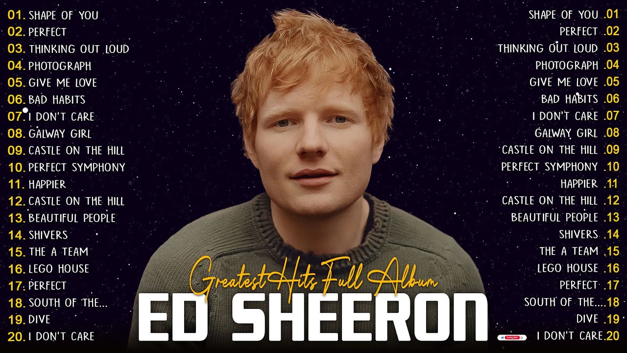 Ed Sheeran イエロー プログラム +-=÷× Tourリストバンド Ed Sheeran Full Hits Songs Collection Album 2025 - Ed