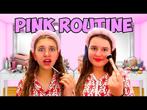 I COPIED My 13 YEAR OLD SISTER'S MORNING ROUTINE! ***only using PINK products