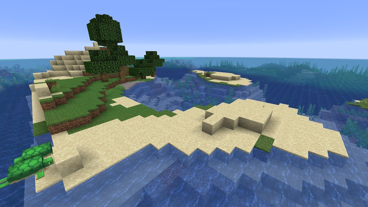 Minecraft 1.14 Small Survival Island SEED with Turtles and Coral Reef