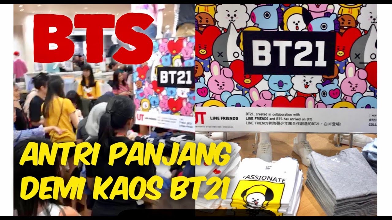  UNIQLO BT21 ANTRIAN DEMI KAOS BTS YouTube