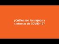 ¿Cuáles son los signos y síntomas de COVID-19?