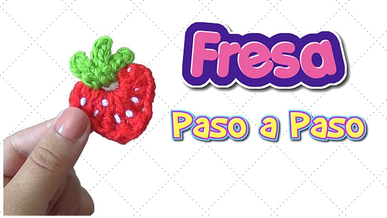 FRESA TEJIDA A CROCHET PASO A PASO - Aplique para decorar